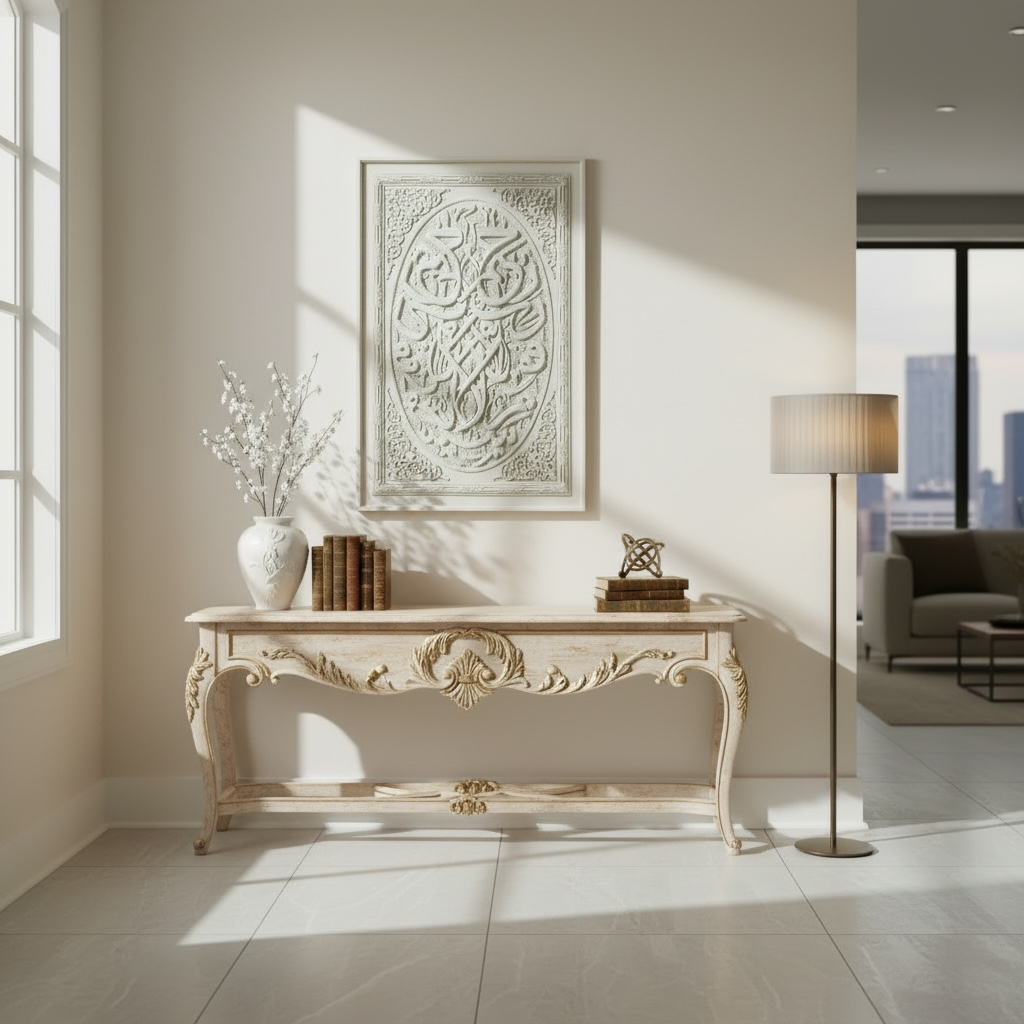 Salawat 3D Islamic Wall Art – Beige Stone Effect Relief | 120cm x 80cm