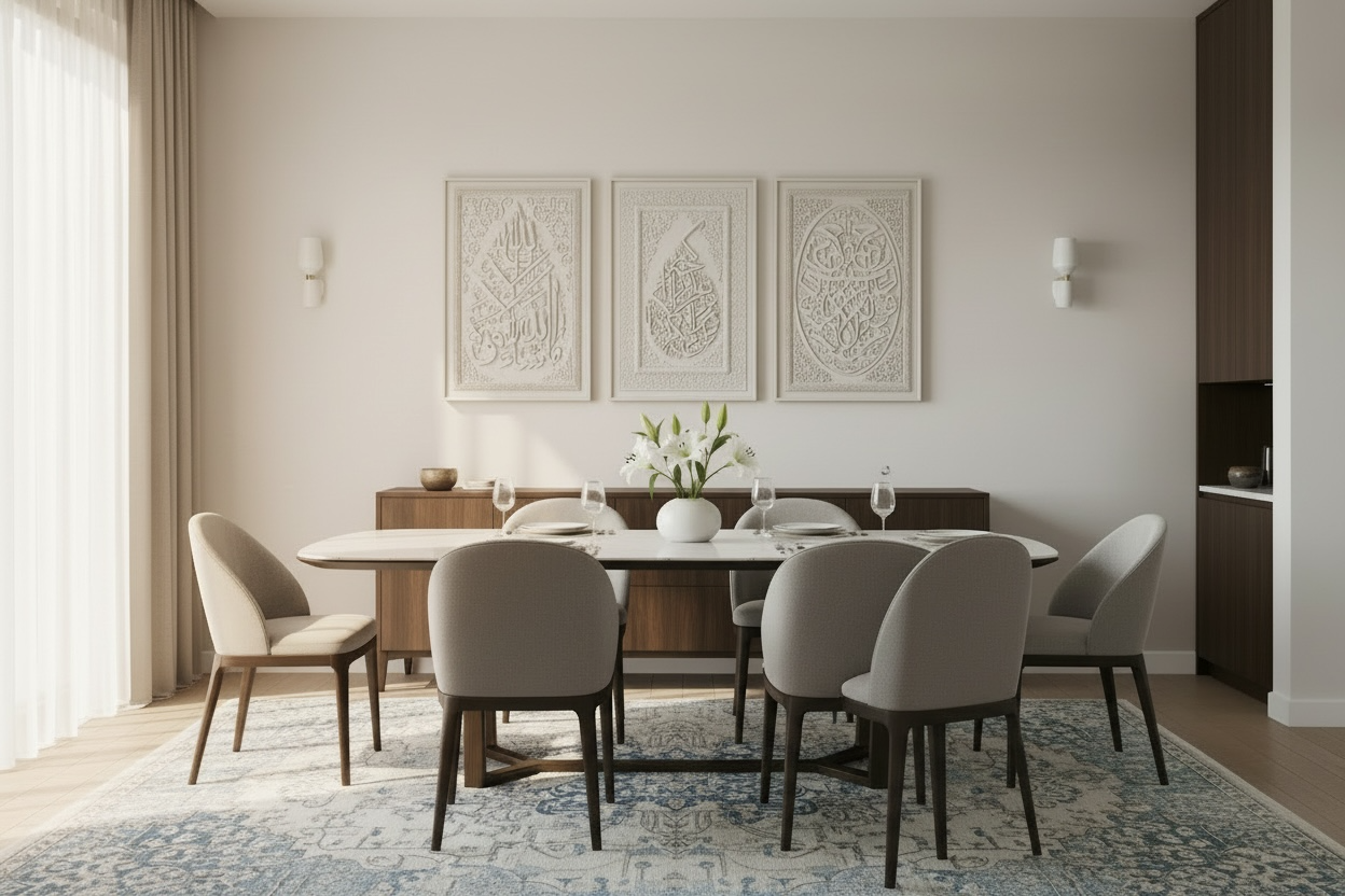 Shahada 3D Islamic Wall Art – Beige Stone Effect Relief | 120cm x 80cm